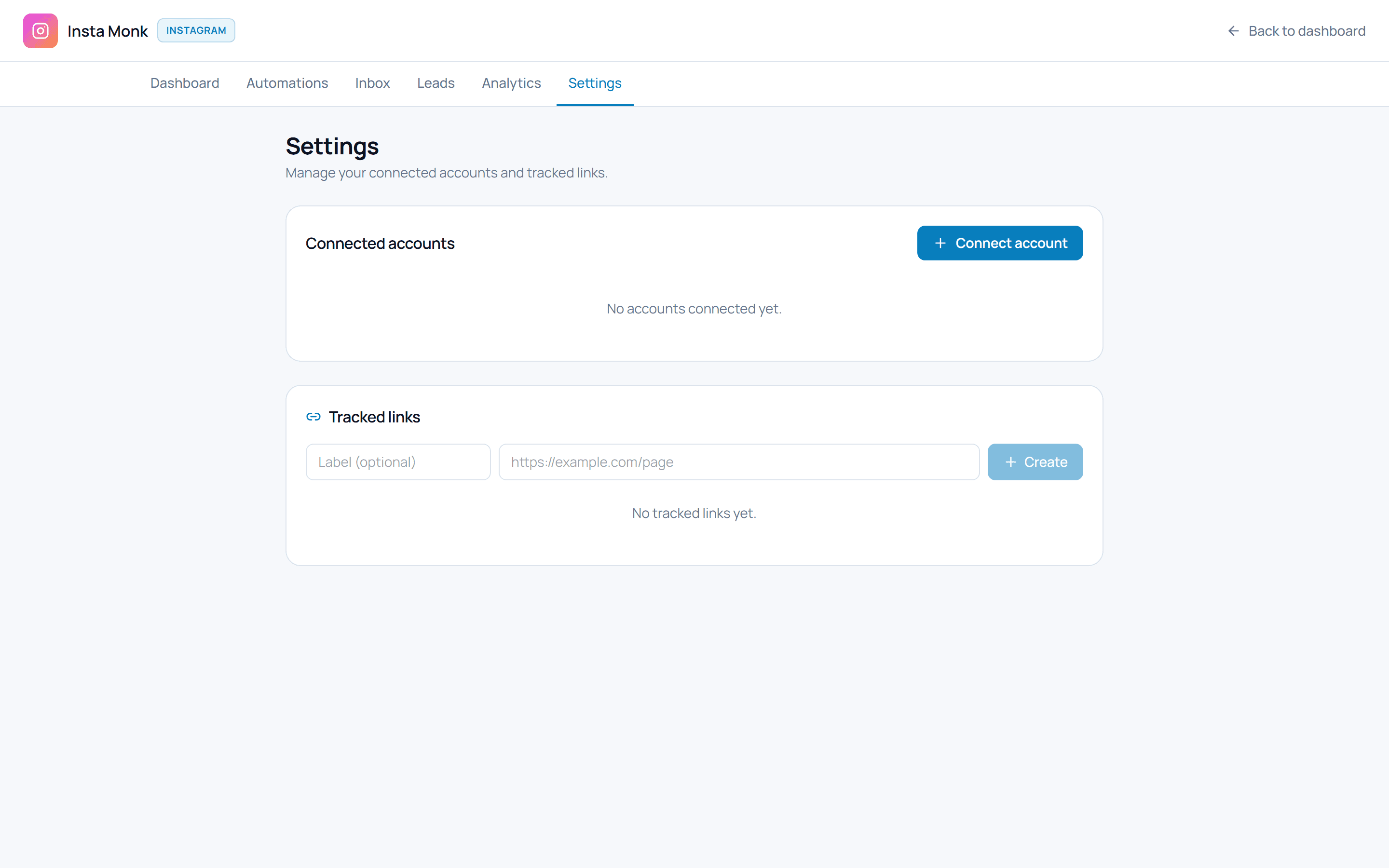Instagram account settings