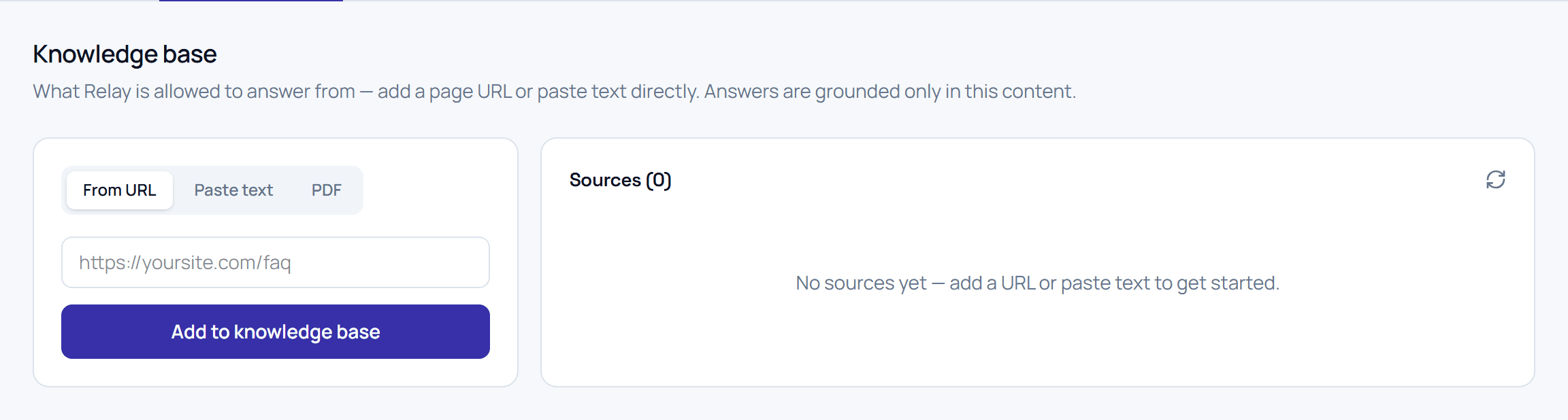 Relay knowledge source manager