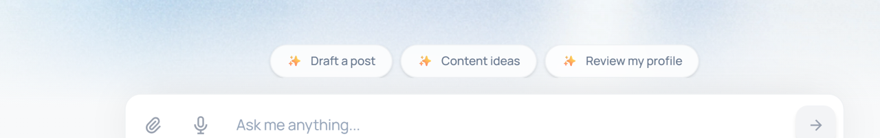 Chat input field Ask me anything