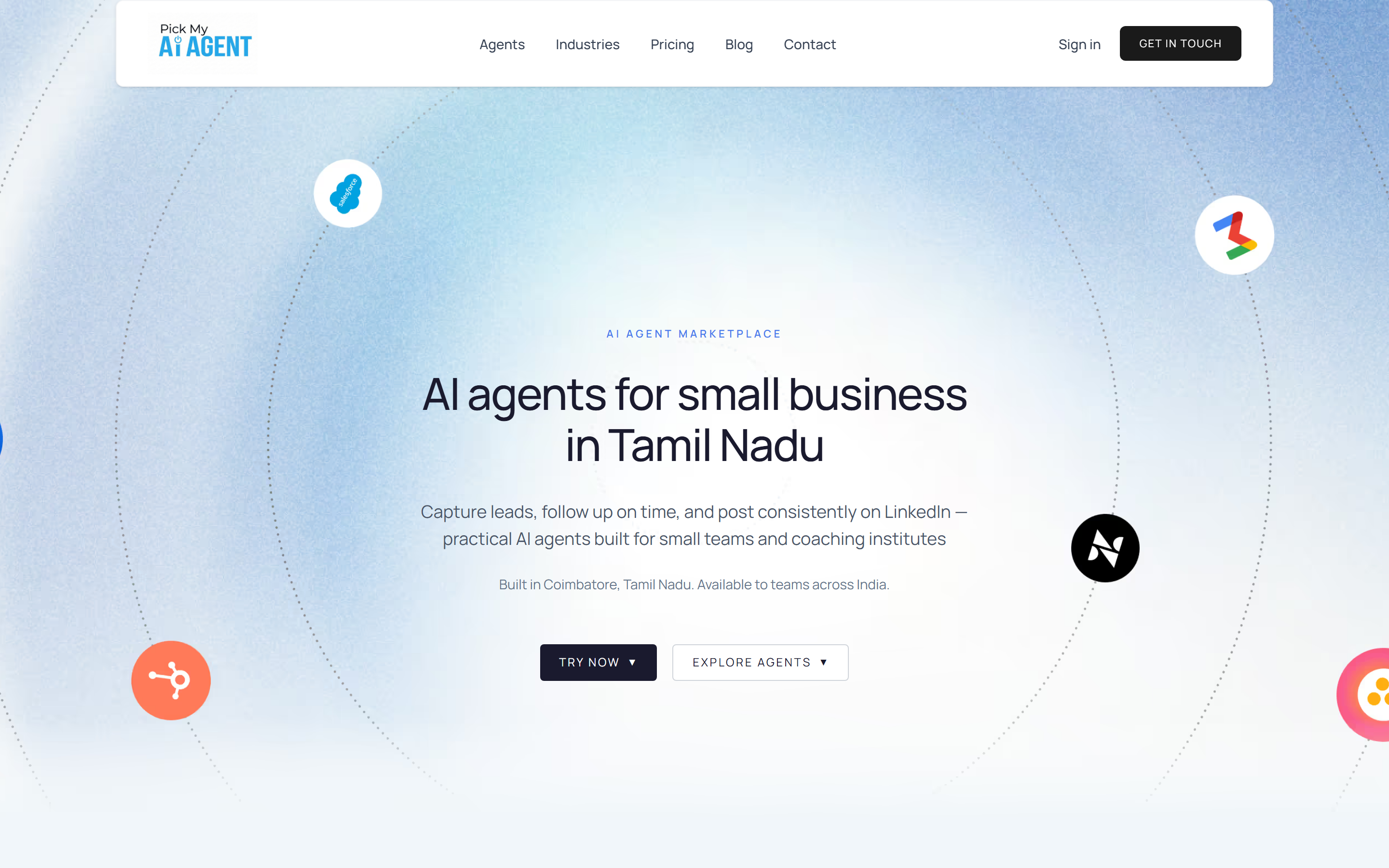 pickMyAIAgent home page